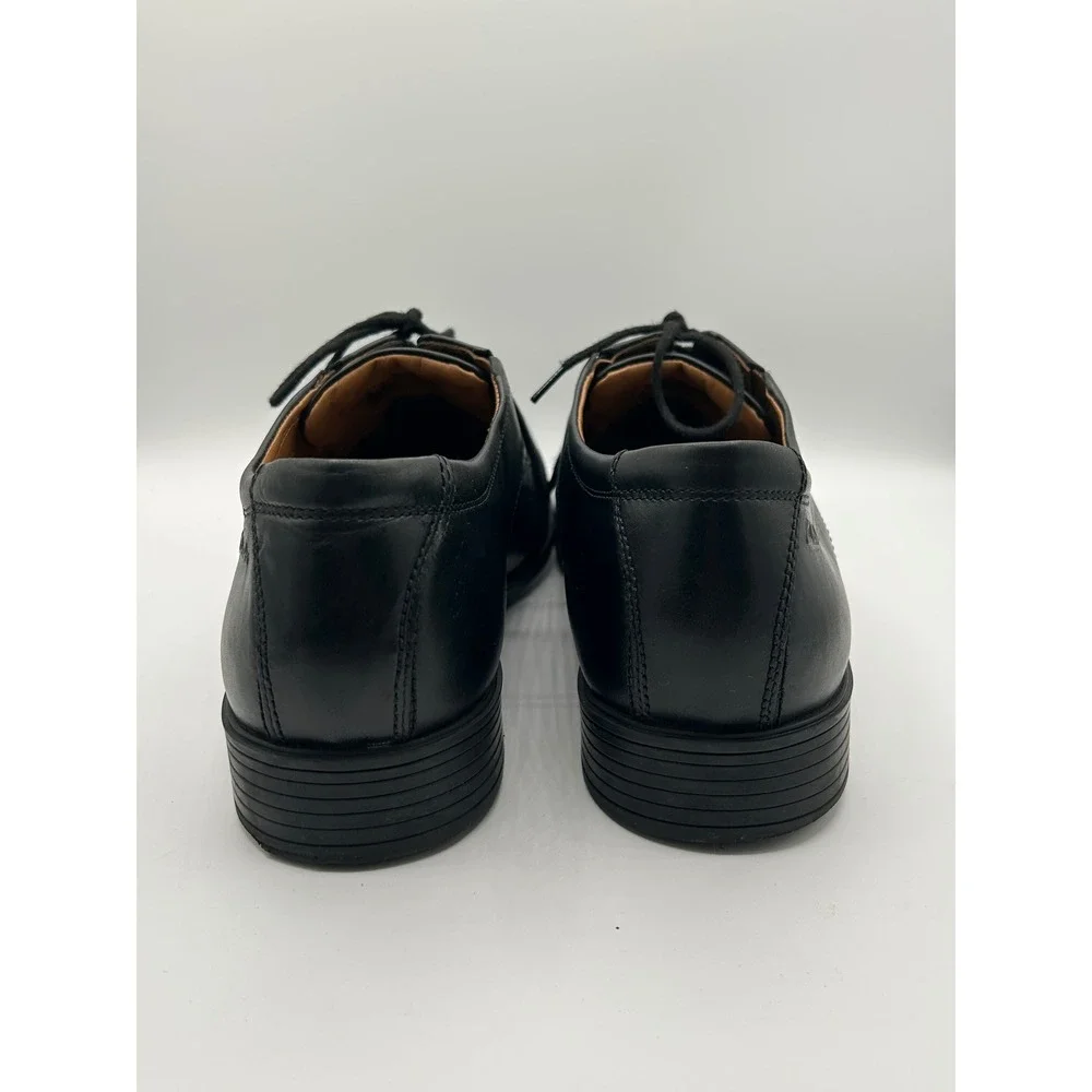 Clarks Collection Tilden Cap Men Black Leather Derby Dress Shoes Size 14 M